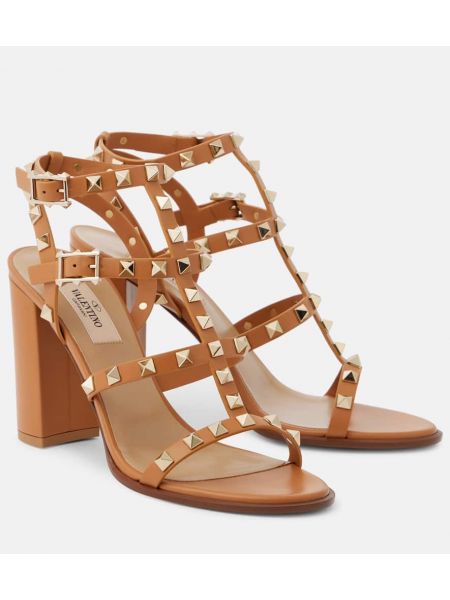 Sandales en cuir Valentino Garavani beige