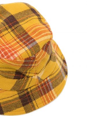 Kostkovaný vlněný klobouk Ymc žlutý