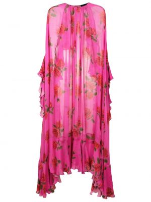 Асиметрична макси рокля с волани Andrea Bogosian розово