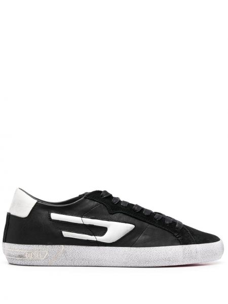 Semsket skinn sneakers Diesel svart