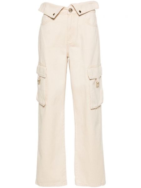 Pantalon cargo en coton avec poches Liu Jo beige