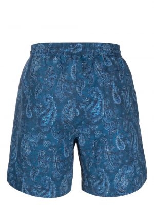 Shorts en cachemire à imprimé Brunello Cucinelli bleu