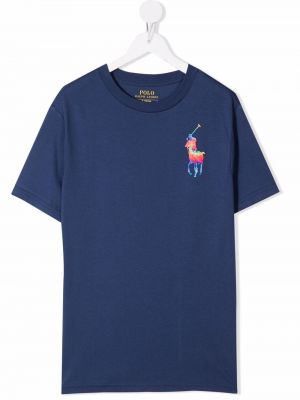 Brodert t-skjorte for jenter Ralph Lauren Kids blå