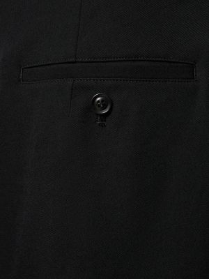 Relaxed fit vilnonės kelnės Yohji Yamamoto juoda