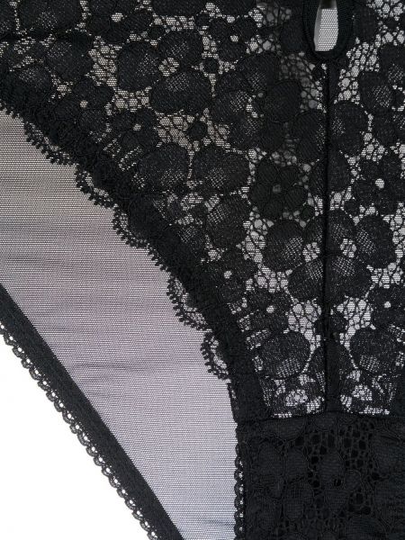 Krajkové květinové kalhotky Stella Mccartney černé