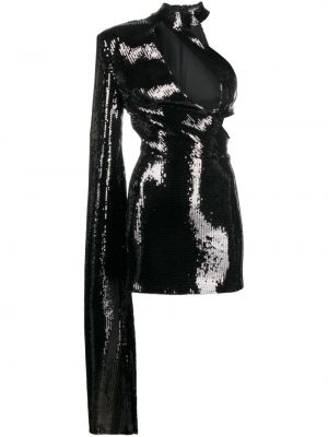 Асиметрична мини рокля с пайети David Koma черно