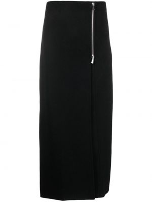 Vlnená dlhá sukňa na zips P.a.r.o.s.h. čierna
