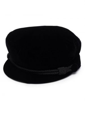 Кадифена шапка Saint Laurent черно
