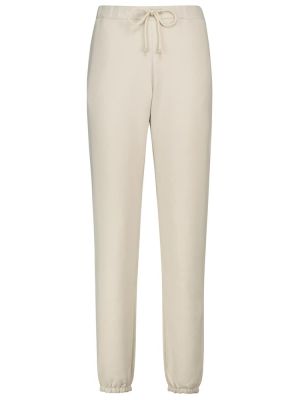 Pantalones de chándal de algodón Max Mara beige
