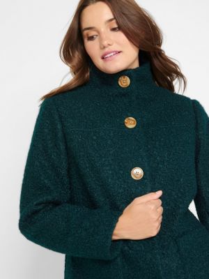 Пальто барашек с карманами Bpc Bonprix Collection зеленое
