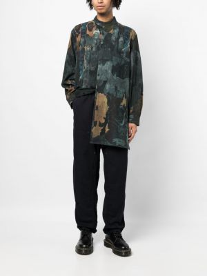Proste spodnie bawełniane Yohji Yamamoto niebieskie
