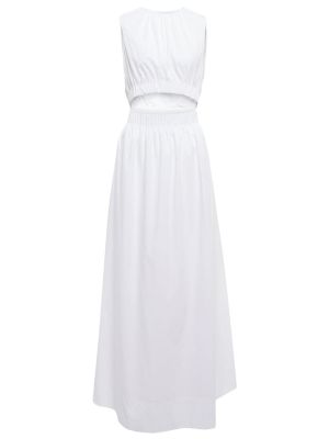 Βαμβακερή μάξι φόρεμα Sir λευκό