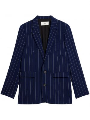 Svītrainas vilnas svītrainas uzvalks Ami Paris zils