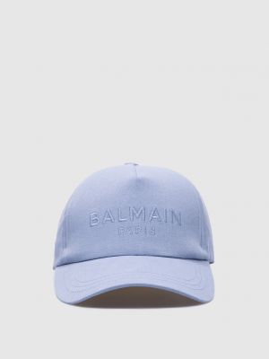 Блакитна вишита кепка Balmain