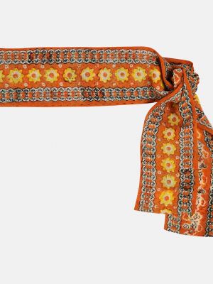 Шелковый шарф в цветочек с принтом Loro Piana