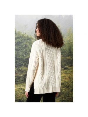 Suéter de lana de cuello redondo Massimo Alba beige