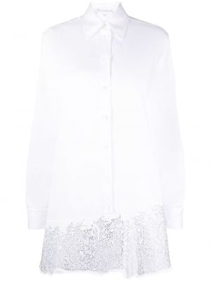 Памучна рокля тип риза с кристали Jw Anderson бяло