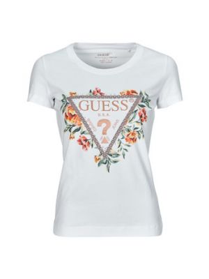 T-shirt a fiori Guess bianco