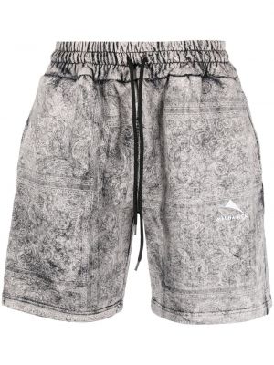 Pantaloni scurți din bumbac cu imagine Mauna Kea negru