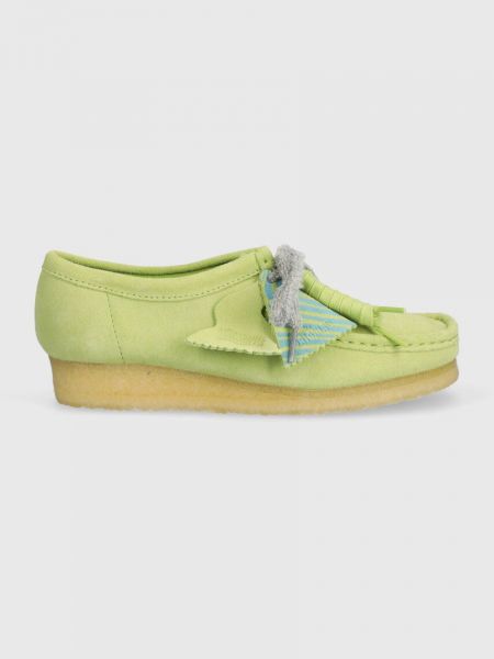 Cipele od brušene kože s platformom Clarks Originals zelena