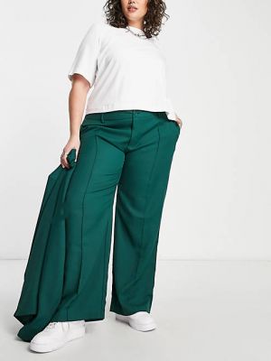 Зеленые классические широкие брюки Noisy May Curve