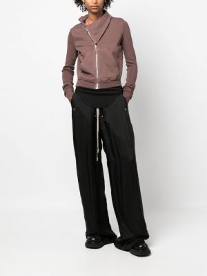 Bluza bawełniana asymetryczna Rick Owens fioletowa