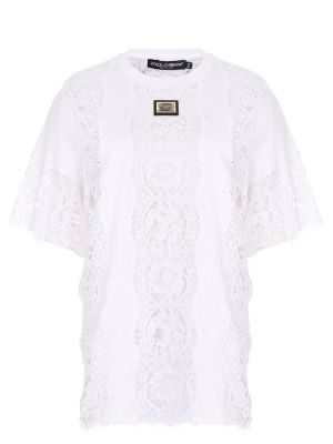 Кружевная футболка Dolce &amp; Gabbana белая