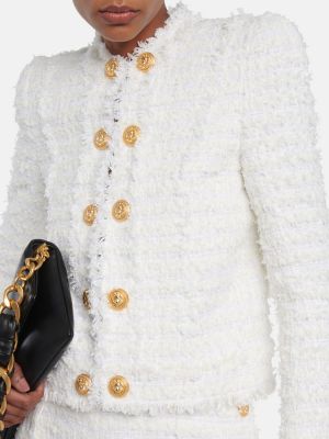 Giacca in tweed Balmain bianco