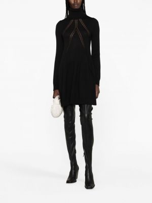 Prolamované pletené šaty Jil Sander černé