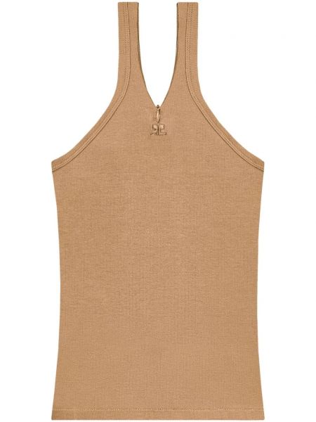 Tanktop med broderier Courreges brun