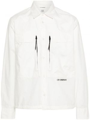 Bavlněná košile s výšivkou C.p. Company bílá