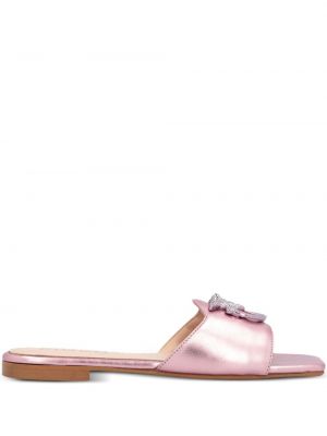 Kožené sandály Pinko růžové
