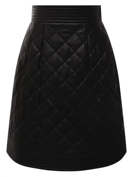 Кожаная юбка Dolce & Gabbana черная