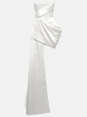 Атласное платье мини Alex Perry белое