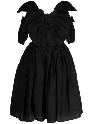 Obleka z lokom Pushbutton črna