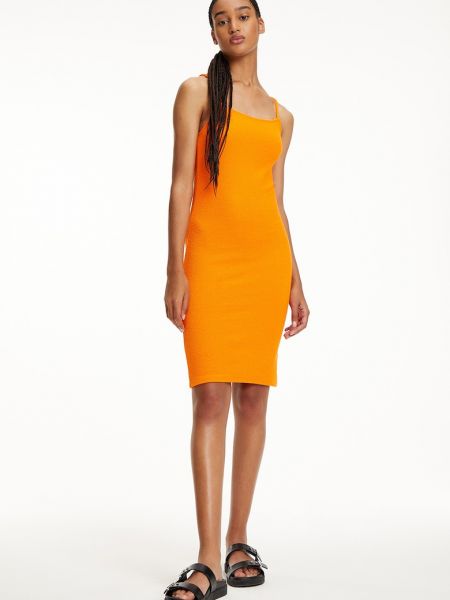 Джинсовое платье Calvin Klein Jeans оранжевое