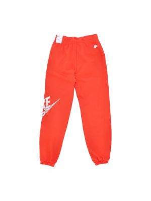 Spodnie sportowe polarowe oversize Nike czerwone