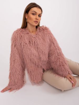 Μπουφάν με γούνα Fashionhunters ροζ