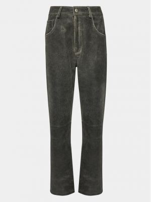 Pantalon en cuir large en imitation cuir Mvp Wardrobe gris