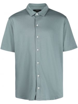 Памучна риза с копчета Vince синьо