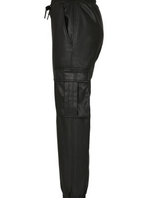 Кожаные брюки карго из искусственной кожи Uc Ladies черные