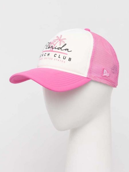 Różowa czapka z daszkiem z nadrukiem New Era