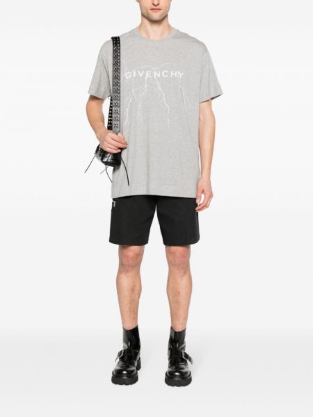 Reflexní bavlněné tričko s potiskem Givenchy šedé