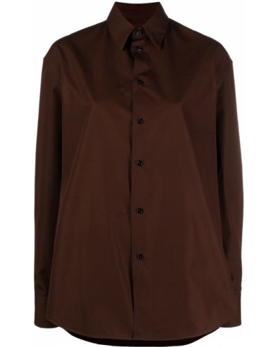 Camisa con botones manga larga Jil Sander marrón