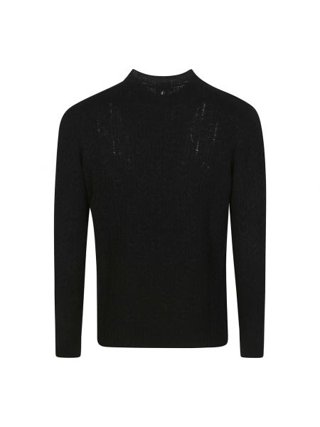 Jersey de lana de tela jersey con trenzado Drumohr negro
