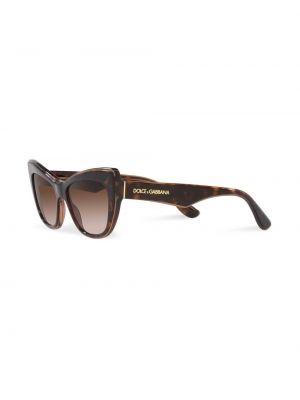 Okulary przeciwsłoneczne z nadrukiem Dolce & Gabbana Eyewear brązowe