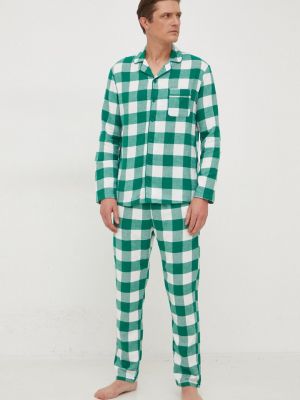 Хлопковая пижама United Colors Of Benetton зеленая
