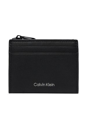 Portfel skórzany na zamek Calvin Klein czarny