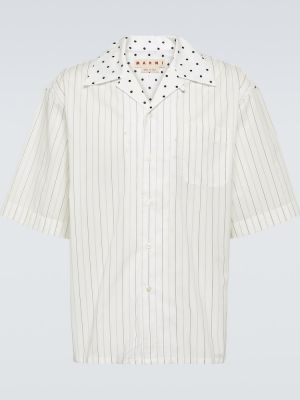 Camisa de algodón a rayas Marni blanco
