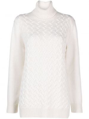 Плетен кашмирен пуловер Moorer бяло